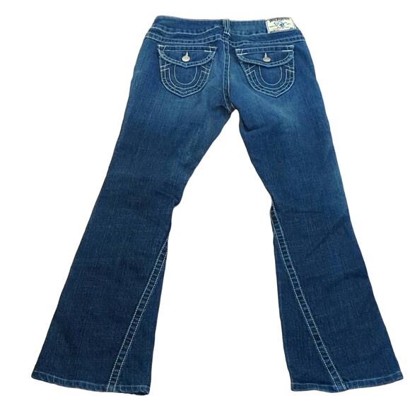 True Religion Joey Flare Twisted Seam Medium Wash Jeans - Picture 2 of 5